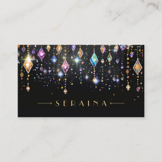 ブラックカラフルID1035のBoho Gems 名刺 (正面)