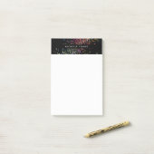 ブラックカラフルII上の紙吹雪モダン《写真》ぼけ味 ポストイット (デスク上)