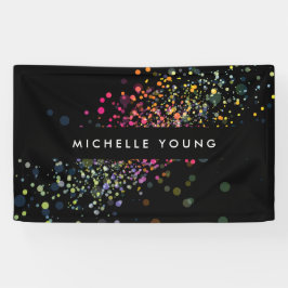 ブラックカラフルII上の紙吹雪モダン《写真》ぼけ味 横断幕