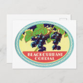ブラックカラントコーディアルダークベリーヴィンテージラベル ポストカード (正面/裏面)