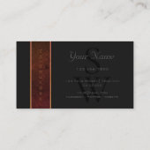ブラックカラーと派手なダークオレンジのグレーイニシャル 名刺 (裏面)