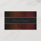 ブラックカラーと派手なダークオレンジのグレーイニシャル 名刺 (正面)