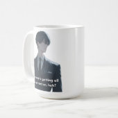 ブラックカラーアニメキャラクター嫉妬 コーヒーマグカップ (正面左)