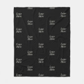 ブラックカラーカスタム会社のロゴ フリースブランケット (正面)