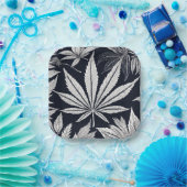 ブラックカラースタイルデザインファッション🍁スタイル ペーパープレート (パーティー)