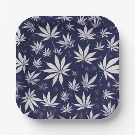 ブラックカラースタイルデザインファッション🍁スタイル ペーパープレート (正面)