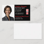 ブラックカラーブロックフォト実在エステート 名刺 (正面/裏面)