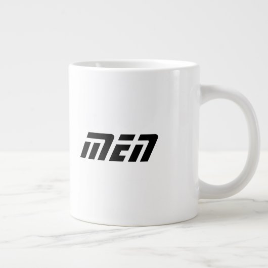 ブラックカラーメンズネームプリントジャンボスペシャルティカップ ジャンボコーヒーマグカップ (右)