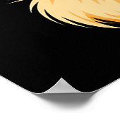 ブラックカラー付きゴールデンレトリバードッグ ポスター (角)