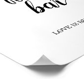 ブラックカリグラフィコーヒーバー標識 ポスター (角)