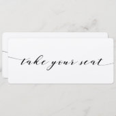 ブラックカリグラフィーウェディング 着席トップカード 招待状 (正面/裏面)