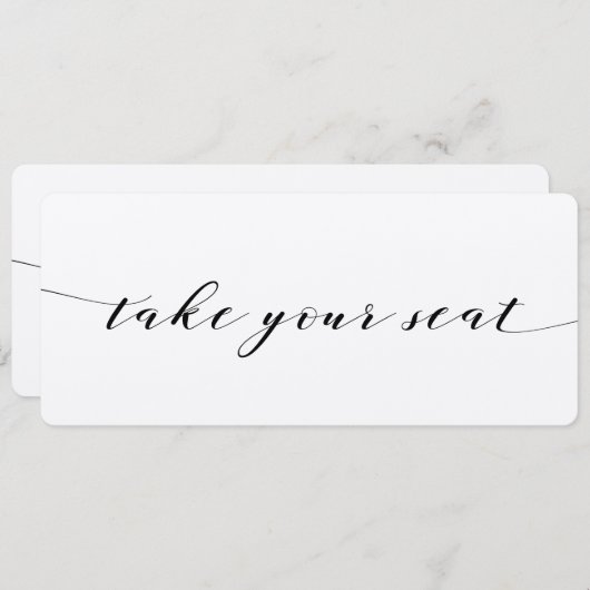 ブラックカリグラフィーウェディング 着席トップカード 招待状 (正面/裏面)