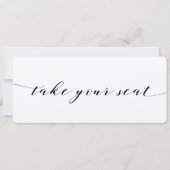 ブラックカリグラフィーウェディング 着席トップカード 招待状 (正面)