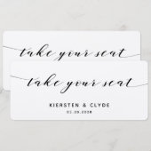 ブラックカリグラフィーウェディング 着席案内 トップカード 招待状 (正面/裏面)