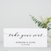 ブラックカリグラフィーウェディング 着席案内 トップカード 招待状 (スタンド正面)