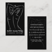 ブラックカリグラフィーウーマンボディースカルプティング・コンタリング 名刺 (正面/裏面)