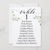 ブラックカリグラフィーグリーンシーティングチャートカード10 招待状 (裏面)