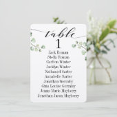 ブラックカリグラフィーグリーンシーティングチャートカード10 招待状 (スタンド正面)