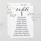 ブラックカリグラフィーグリーンシーティングチャートカード10 招待状 (正面/裏面)