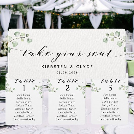 ブラックカリグラフィーグリーン　席へどうぞ　上位カード 招待状