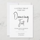 ブラックカリグラフィー結婚式ダンスフィートペデスタル招待状 招待状 (正面)