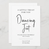 ブラックカリグラフィー結婚式ダンスフィートペデスタル招待状 招待状 (正面/裏面)