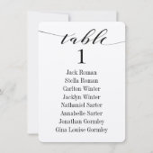 ブラックカリグラフィー結婚式席次表カード 招待状 (正面)