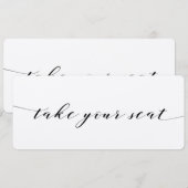 ブラックカリグラフィー結婚式 着席トップカード 招待状 (正面/裏面)