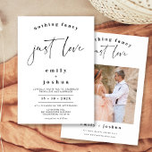 ブラックカリグラフィー　ファンシーじゃない、ただ愛を込めて ウェディング 招待状