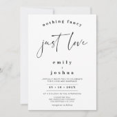 ブラックカリグラフィー　ファンシーじゃない、ただ愛を込めて ウェディング 招待状 (正面)