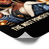 ブラックカルチャーブラッククイーンチェスのエンパワーメントブラック ポスター (角)