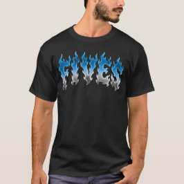 ブラックカロライナ5 AJ5 ブルーフレームグラフィック Tシャツ