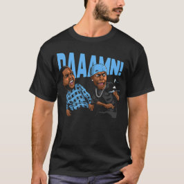 ブラックカロライナ5 AJ5 Daaamn ファニー リトロ マッチ Tシャツ