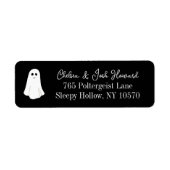 ブラックカワイイフレンドリー幽霊ハロウィーン差出人住所 ラベル (正面)