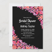 ブラックカントリーウォーターカラーボホフローラブライダルシャワー 招待状 (正面)
