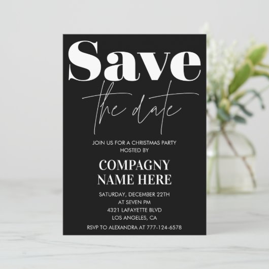 ブラックカンパニーのクリスマス招待状日付を保存 招待状 (スタンド正面)
