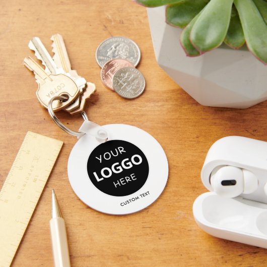 ブラックカンパニーカスタムビジネスにおけるロゴおよびQRコード キーホルダー (デスク)