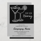 ブラックカンパニークリスマスパーティーカクテル 招待状 (正面/裏面)
