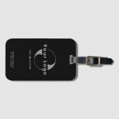 ブラックカンパニーロゴビジネスブランドレザーストラップ ラゲッジタグ (正面横)