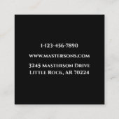 ブラックカーガレージ自動修復ホワイトタイヤリム スクエア名刺 (裏面)