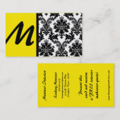 ブラックカードとイエローダマスクの名刺 名刺 (正面/裏面)