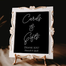 ブラックカードとギフト結婚のサイン ポスター