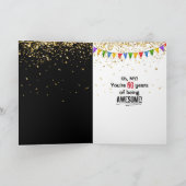 ブラックカードに60誕生日ユーモア カード (内部)