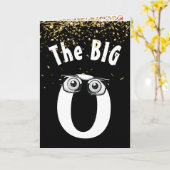 ブラックカード上の50誕生日ユーモア カード (黄色い花)