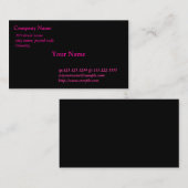ブラックカード，ピンクフォント 名刺 (正面/裏面)
