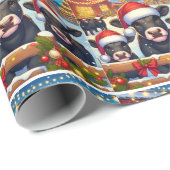 ブラックカーブバイフェス飾とバンクリスマス ラッピングペーパー (ロールコーナー)