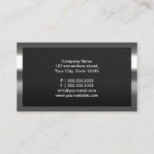 ブラックカーボンファイバーショーフールビジネスカード 名刺 (裏面)