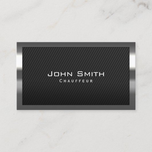 ブラックカーボンファイバーショーフールビジネスカード 名刺 (正面)