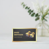 ブラックカーボンファイバー私立探偵 名刺 (スタンド正面)