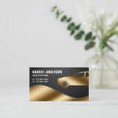 ブラックカーボンファイバー金ゴールドラグジュアリーカーヒアードショーファ 名刺 (スタンド正面)